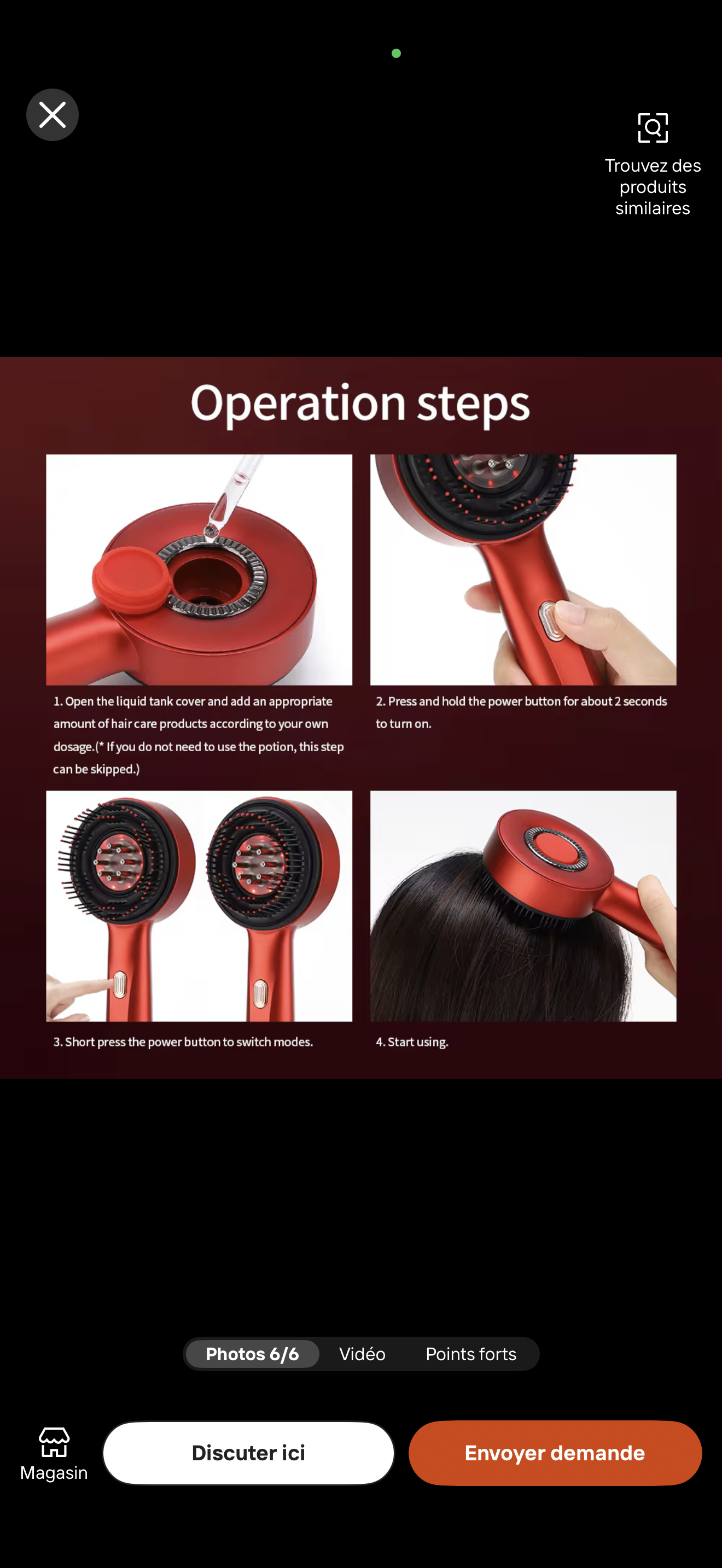 Peigne de massage du cuir chevelu professionnel certifié CE